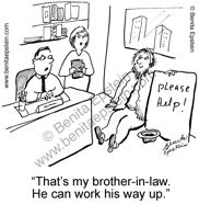 funny business cartoon office boss bum work up 1481